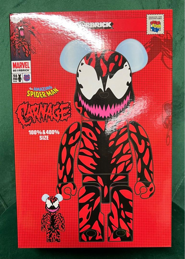 全新靚盒Bearbrick 100%+400% Spider-man Venom Carnage Spiderman