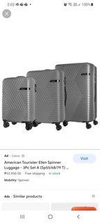 AMERICAN TOURISTER set of 3 luggage (high rock model, metallic blue,)