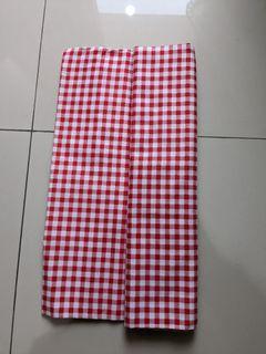 Bahan red gingham check plaid meteran cloth merah