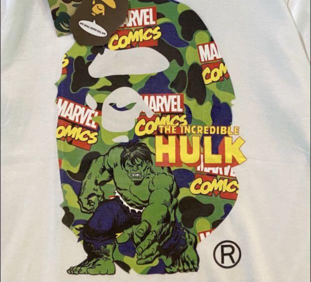Bape X Marvel Comics Hulk Tee (Bathing Ape ), Men's Fashion, Tops