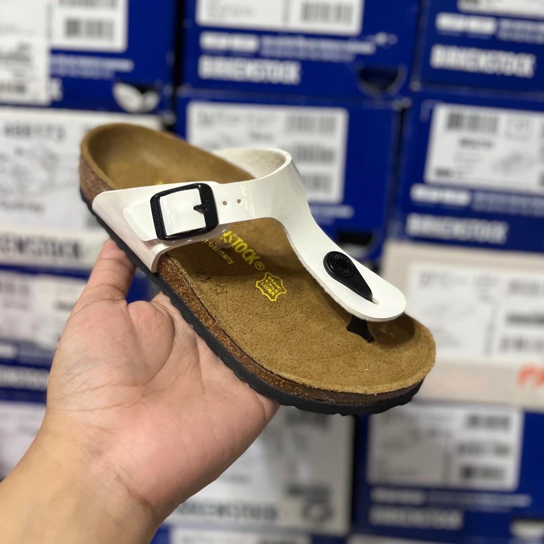 Birkenstock gizeh patent white 2025