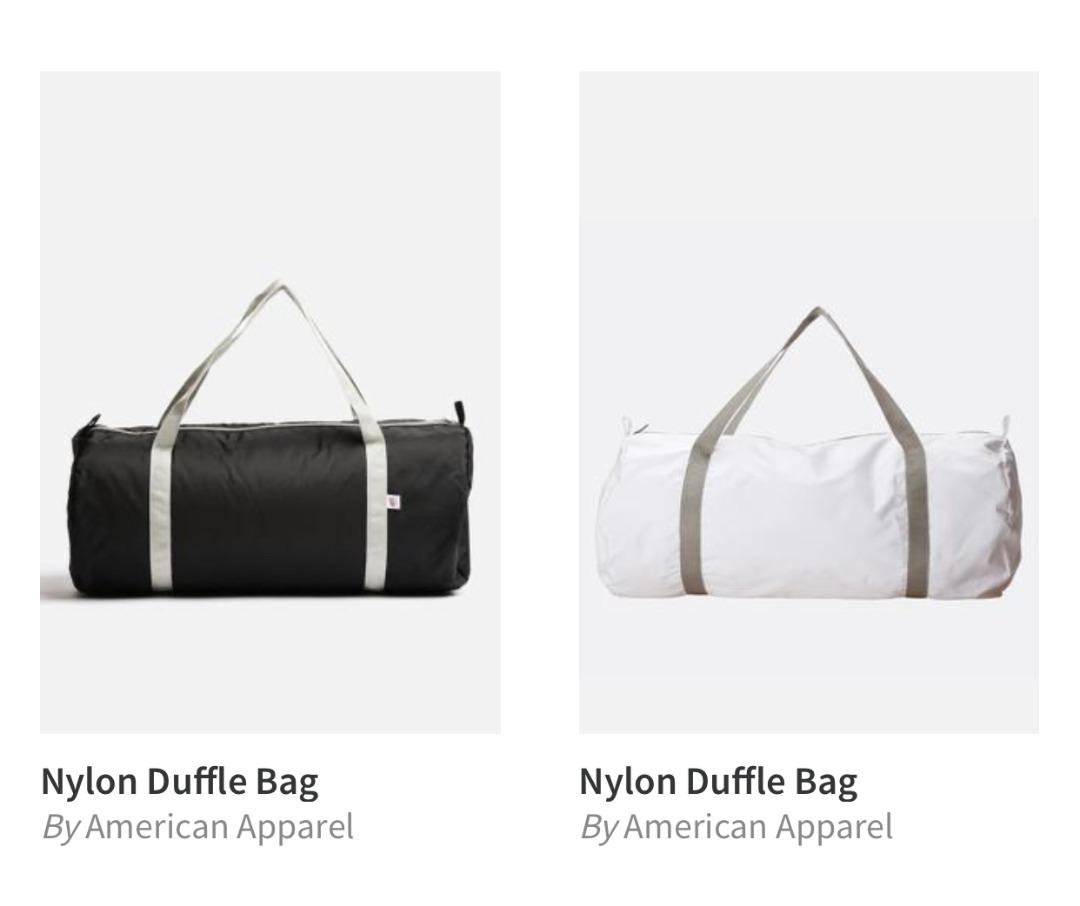 Nylon gym bag american apparel top