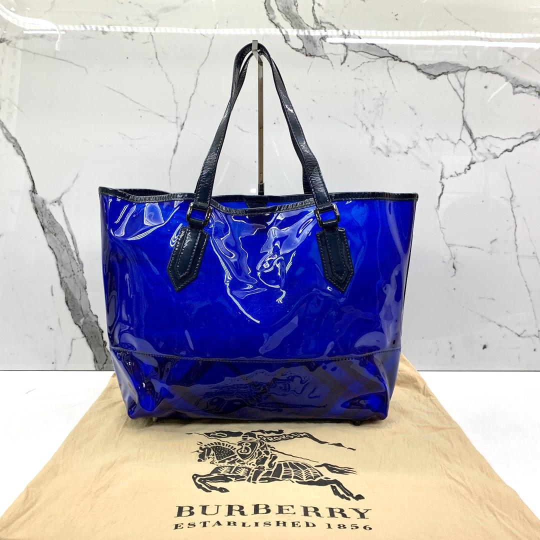 BURBERRY BLUE VINYL TOTE BAG 227025411