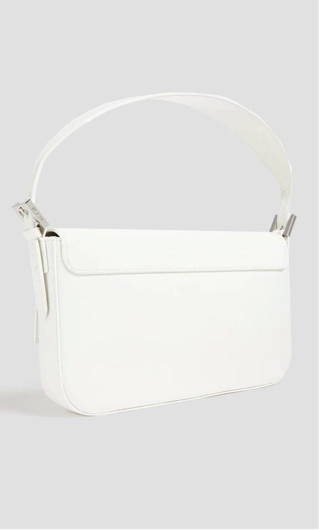 White patent leather top bag
