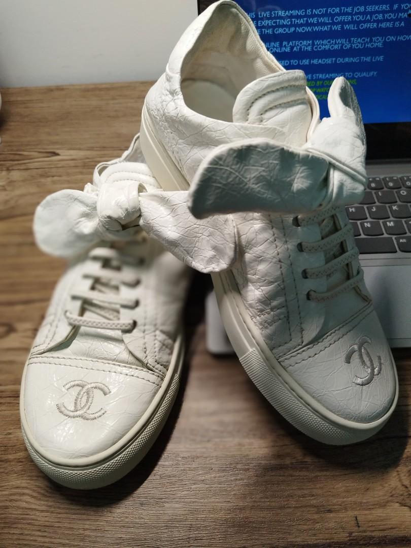 Chanel bow sneakers trainers women s shoes Women s Fashion