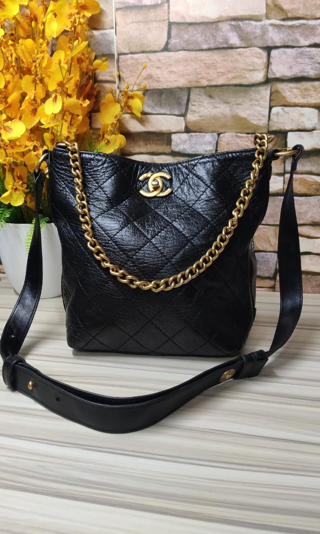 Chanel Business Affinity Drawstring Bucket Bag Black Caviar Gold Hardw   Coco Approved Studio