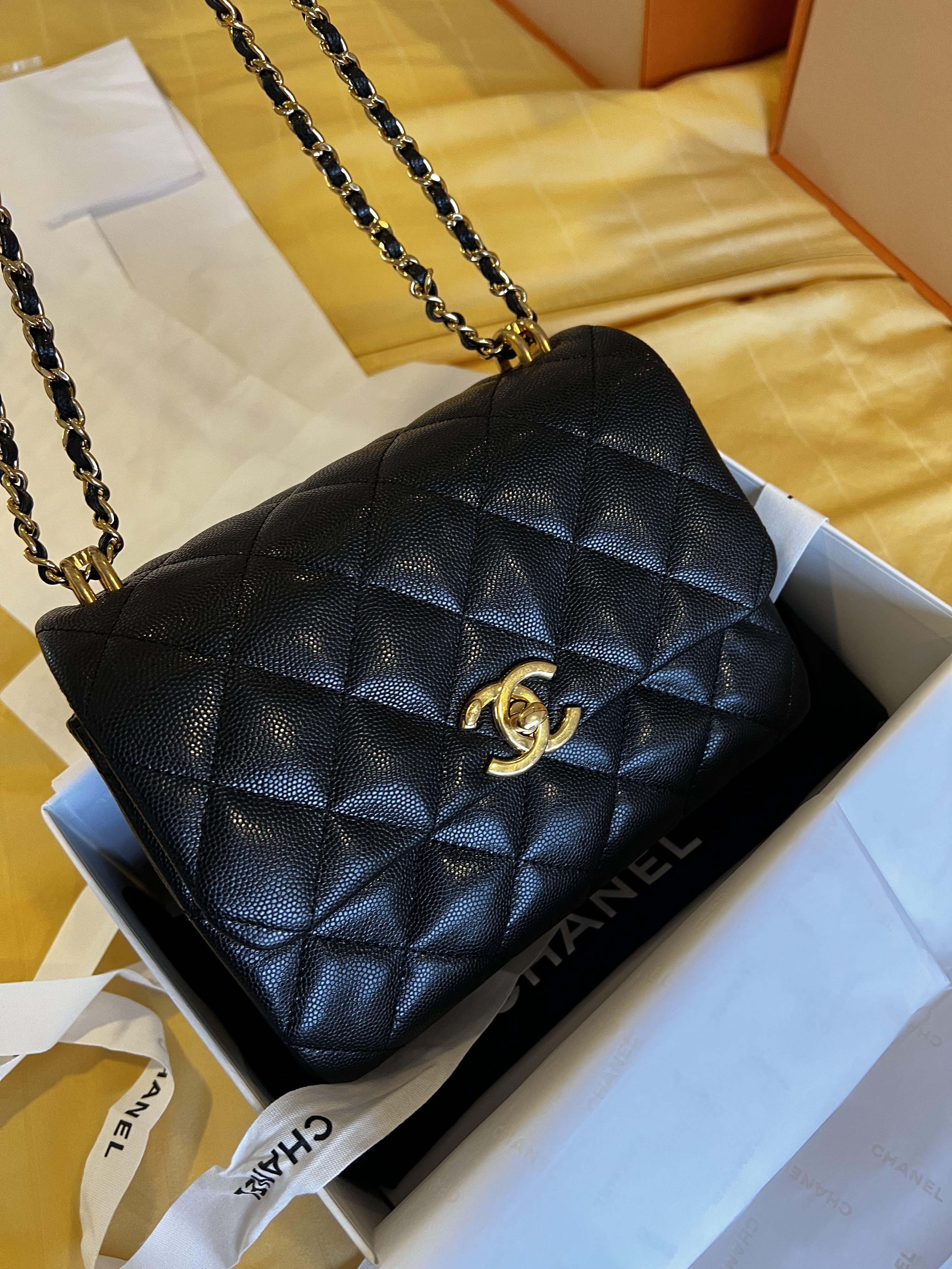 CHANEL 22K COCO FIRST BAG (Black) 20cm