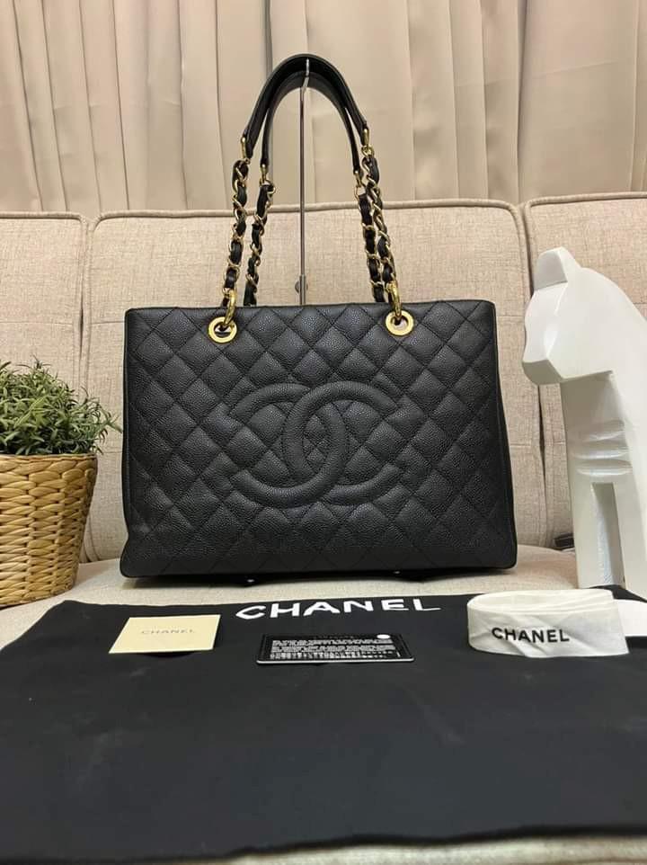 Chanel GST Grand Shopping Tote Black Caviar GHW Series 17, Luxury, Bags