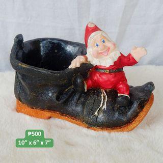 Christmas Santa Claus Boots Candy Vase Decorative Bowl Holiday Festive