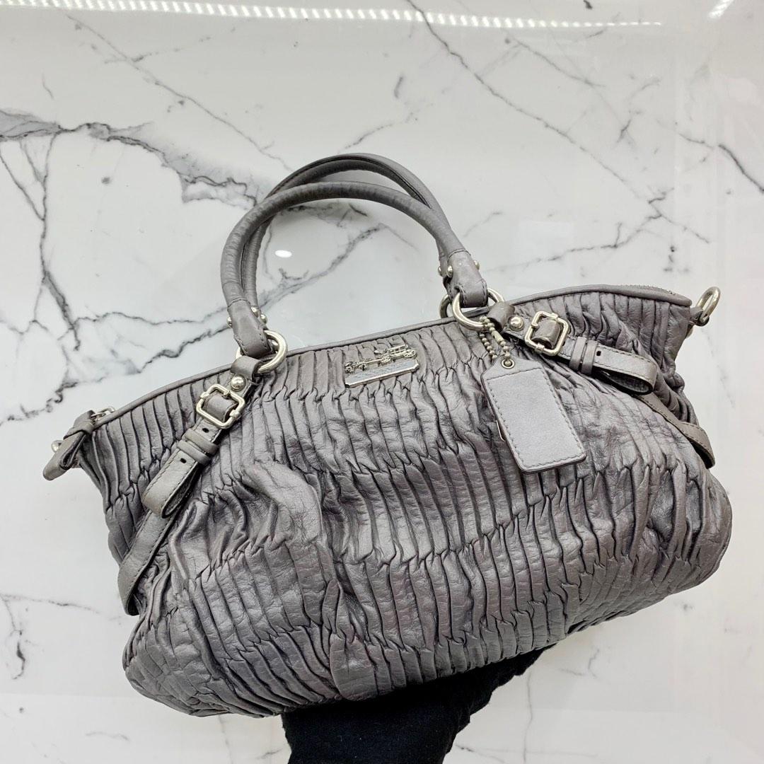 COACH K1082 BLACK LEATHER 2WAY SHOULDER BAG 227023309 COACH K1082 BLACK LEATHER 2WAY SHOULDER BAG 227023309
