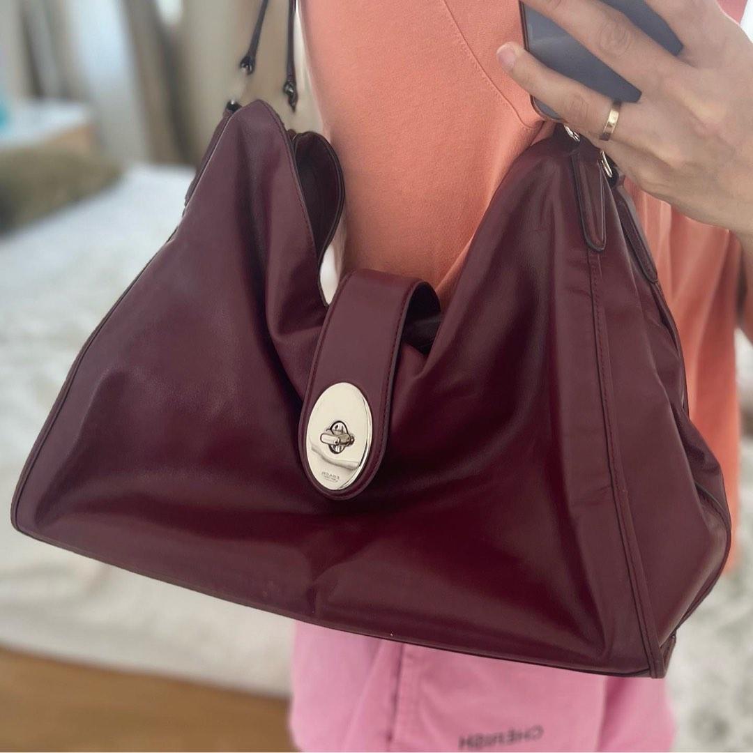 Coach maroon shoulder bag sales