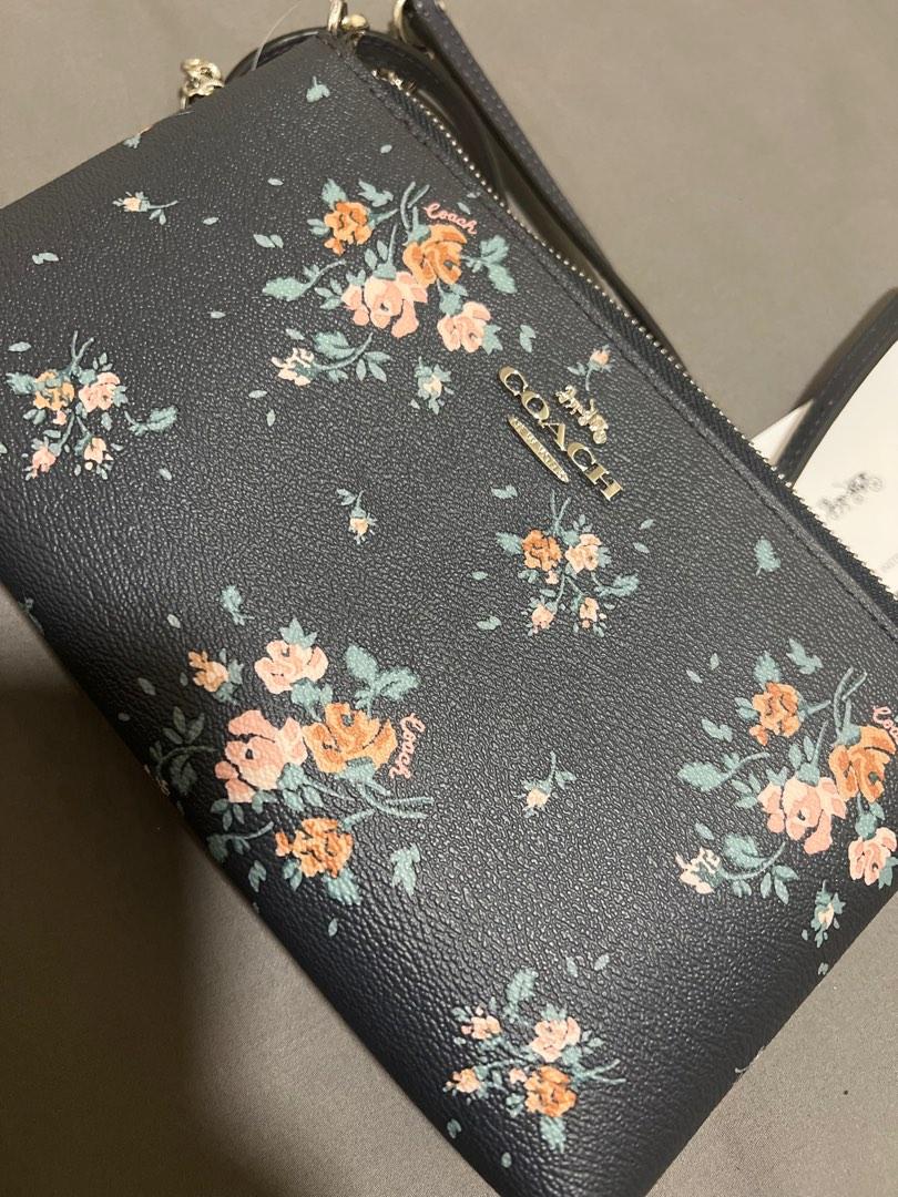 Coach zip top crossbody best sale with rose bouquet print