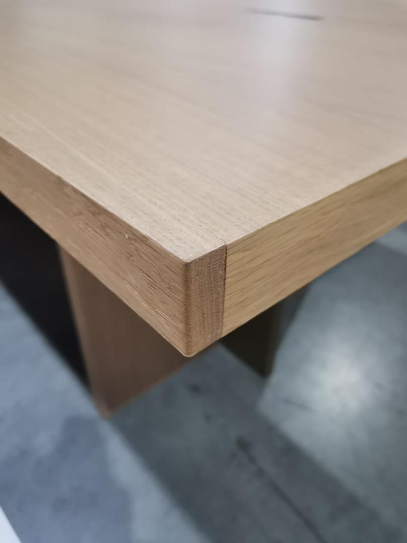 Crate & Barrel "MASTERFUL WOODWORKING" Paradox 89" Natural Oak Dining