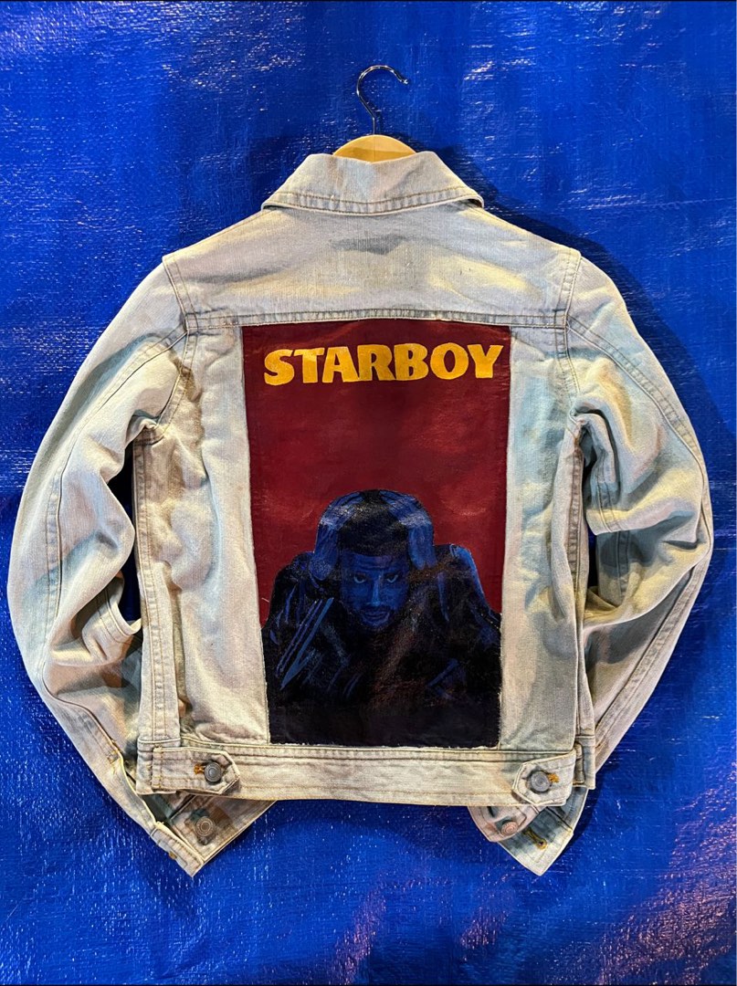 The Weeknd denim jacket. Hand painted denim jacket. Theweeknd