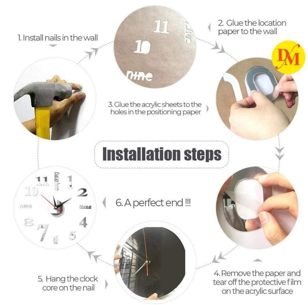 DIY Clock with pattern, Furniture & Home Living, Home Decor, Clocks on ...