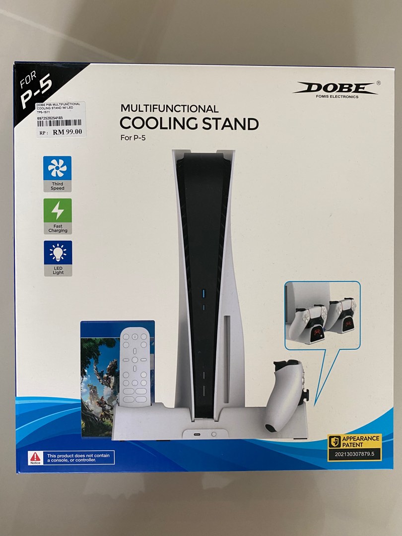 DOBE PS5 Multifunctional Cooling Stand with LED, Video Gaming, Gaming