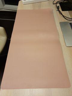 Double-Sided Pink & Silver Leather Desk Mat