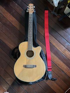 FERNANDO ACOUSTIC GUITAR WITH PICK UP (amplifier plug in) ONE PEG IS LOSE AND NEEDS REPLACEMENT