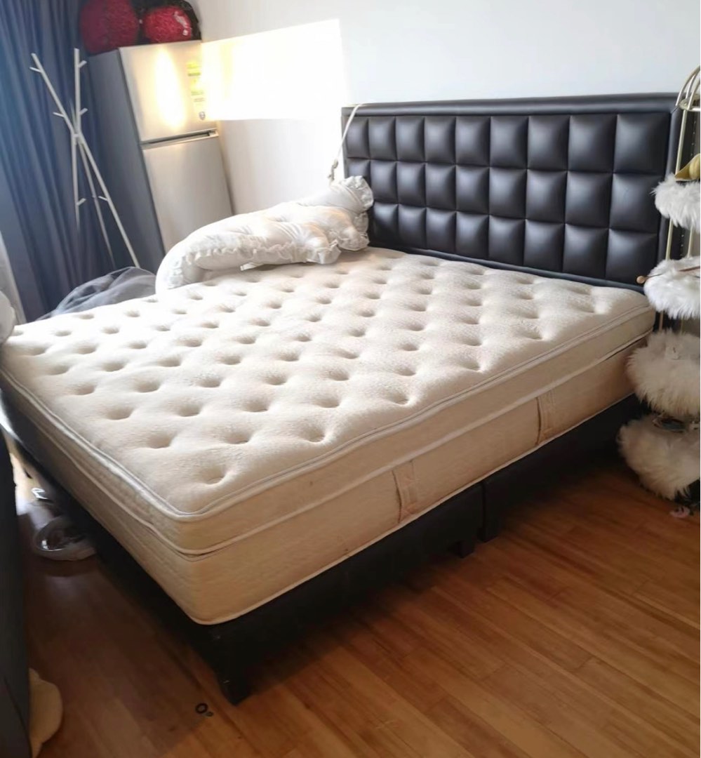 Free delivery King size bed frame and king size mattress, Furniture ...
