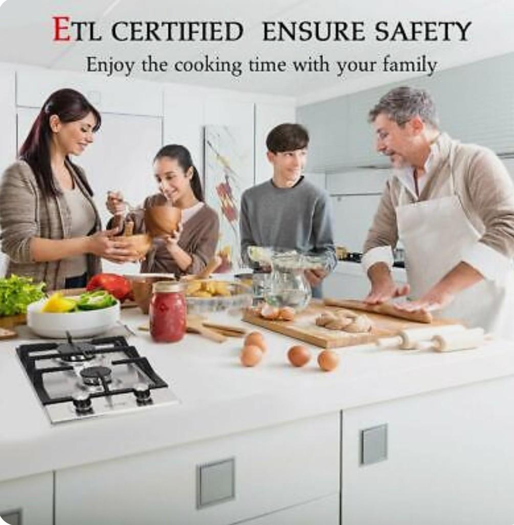 12" Builtin Gas Cooktop, GASLAND Chef GH30SF 2 Burner Gas Hob, 12 Inch