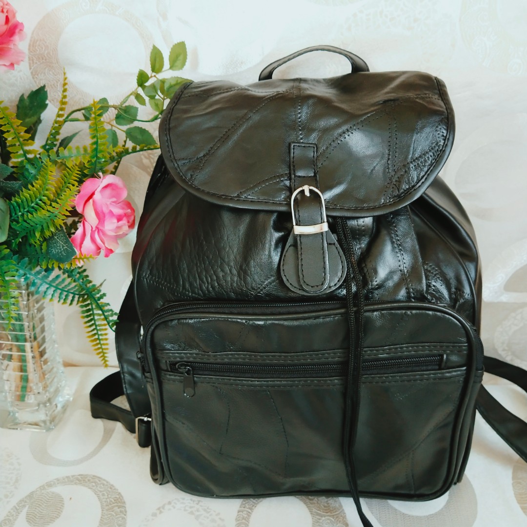 Genuine Leather Backpack / Rucksack Made in Italy, Women's Fashion ...