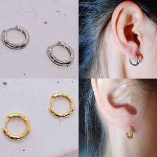 Geometric small classic Gold plated on 9250sterling silver hoop earrings