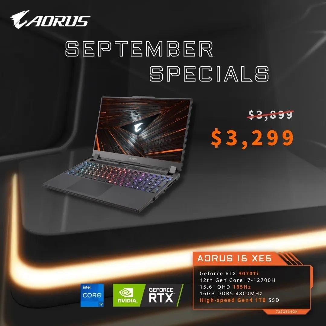 Gigabyte AORUS 15 XE5-73SGB34GH | 15.6'' QHD 165Hz | i7-12700H | RTX ...