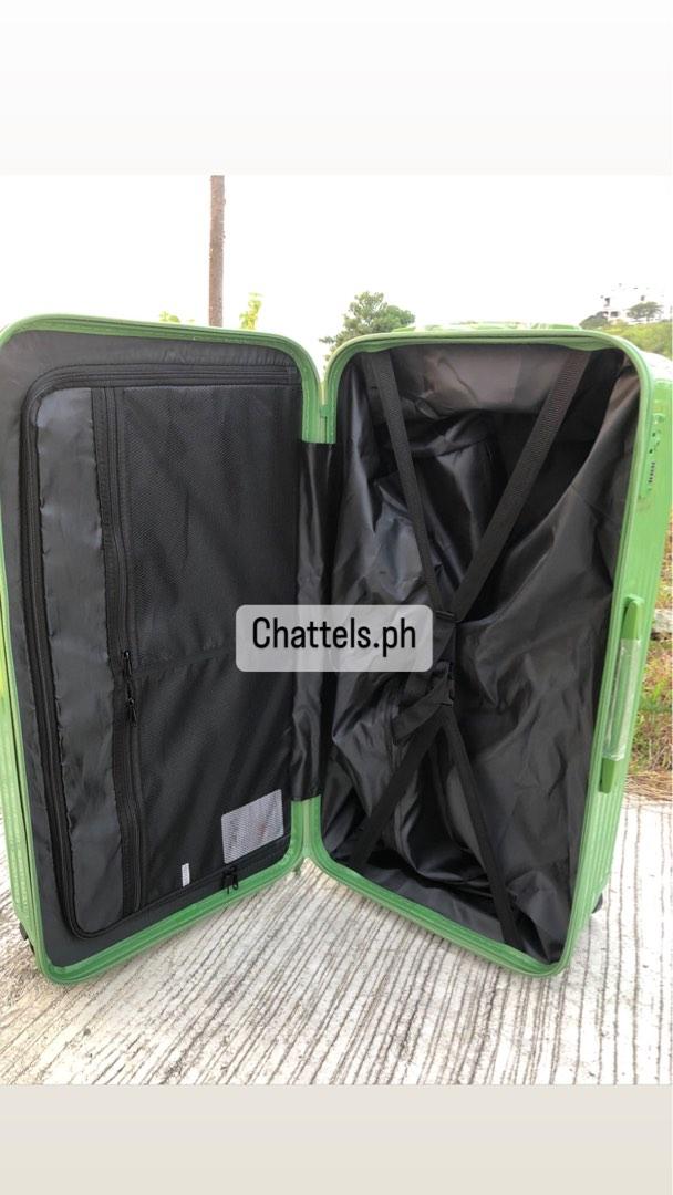 Blue 26inches Trunk luggage (Category: Luggage) located in Antipolo. Submitted by em_cunanan (Listing ID 1185861424, Image 3). Description: Description * Hardsell * Matte texture * High quality ABS+ PC material * Waterproof * Rotation wheels 360 degree * TSA embedded combination lock 26 inches Wheels to Handle - 40inches Lenght-14inches Sides- 13.5inches 28inches Wheels to Handle - 40inches Lenght- 16inches Sides- 14.5inches Color -Blush Pink -Gr
