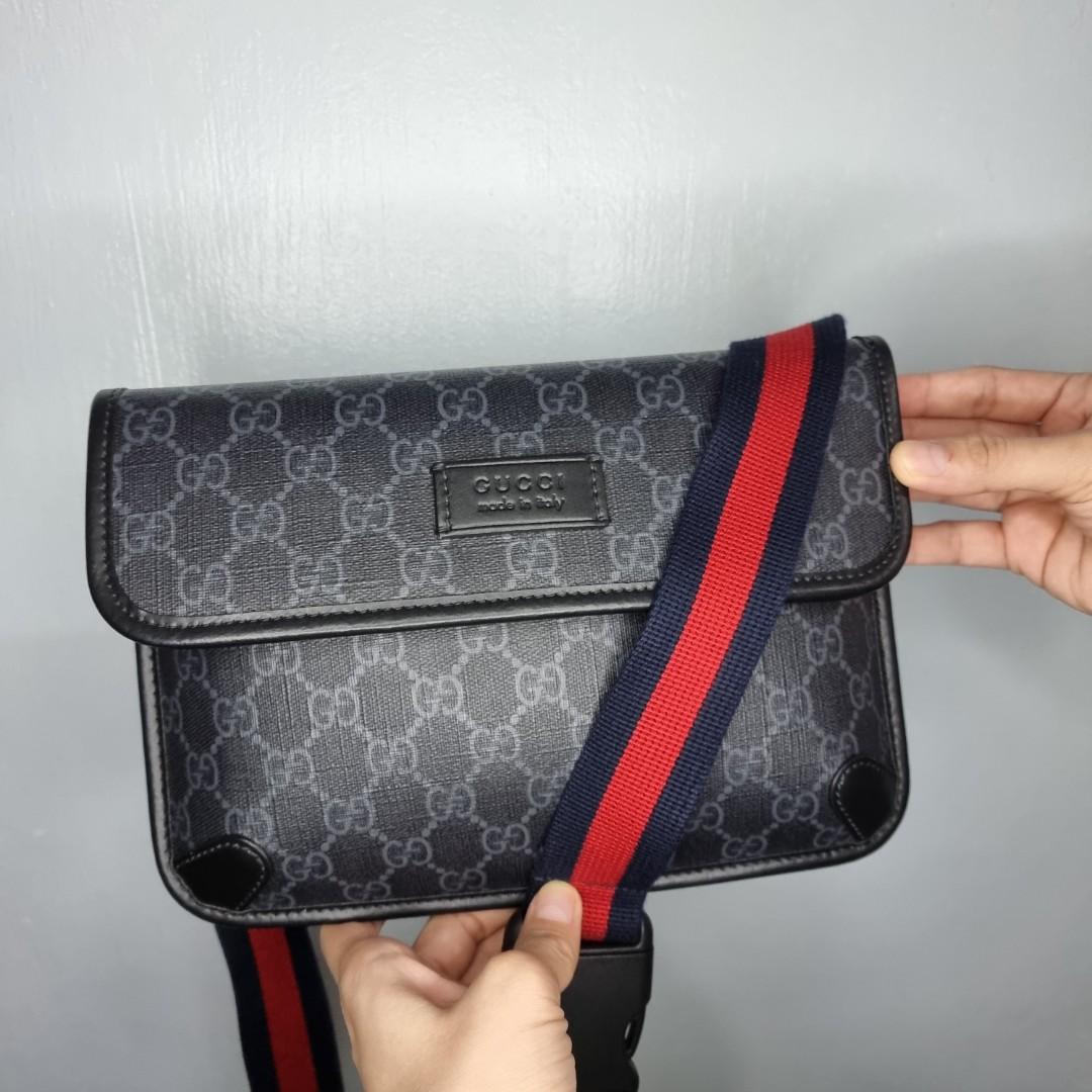 Gucci Monogram Black Belt Bag Fanny Pack Bumbag