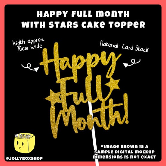happy-full-month-with-stars-cake-topper-for-baby-full-month-party
