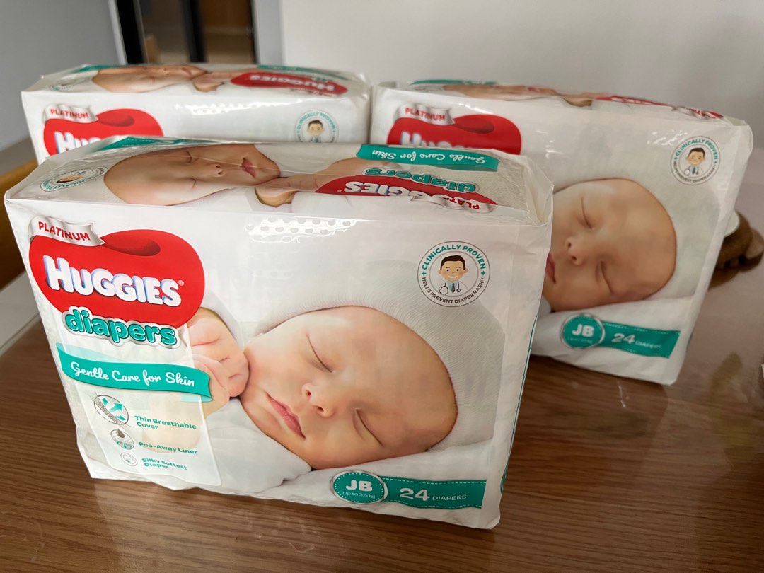 Huggies Diapers JB 24pc x 3, free 1 opened pack (not used,24pcs