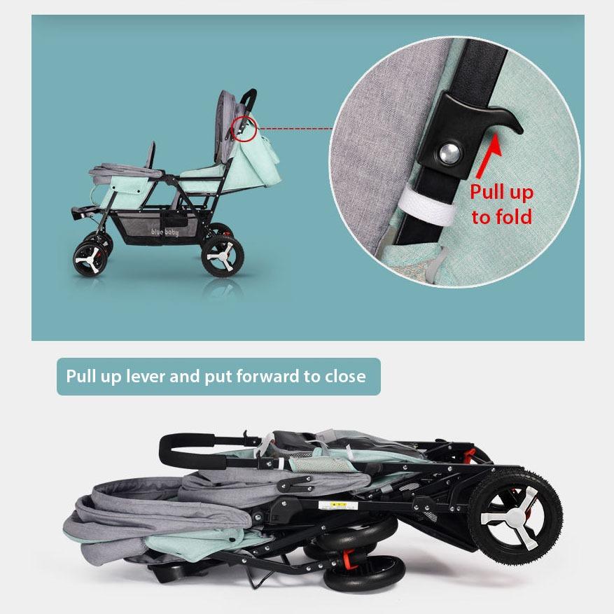 [iDS] 9.5kg Reclining Twin Stroller Double Stroller Dual Stroller Front