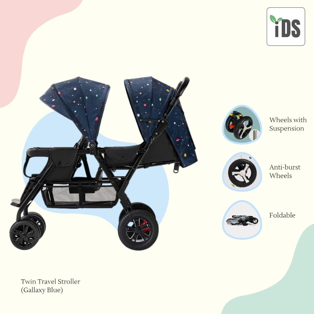 [iDS] 9.5kg Reclining Twin Stroller Double Stroller Dual Stroller Front