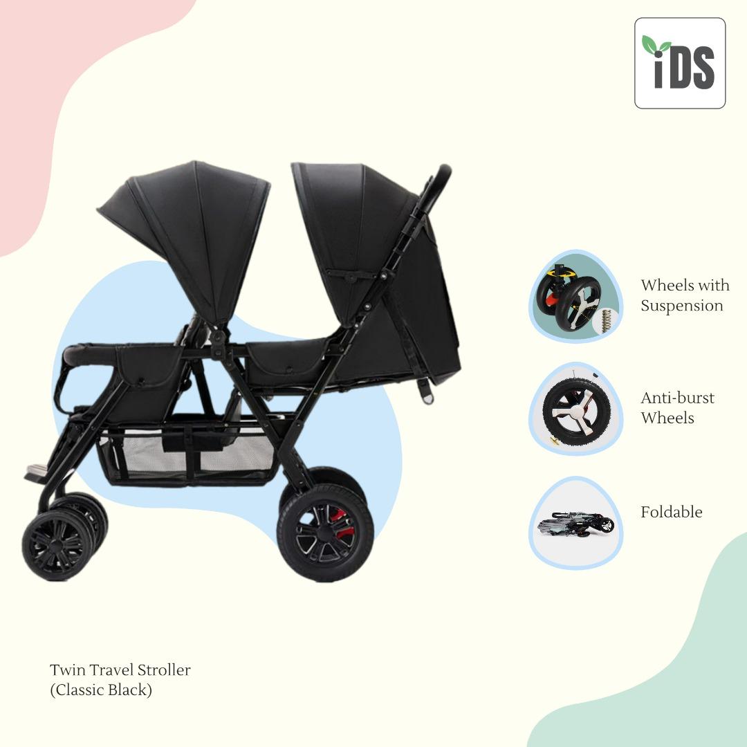 [iDS] 9.5kg Reclining Twin Stroller Double Stroller Dual Stroller Front