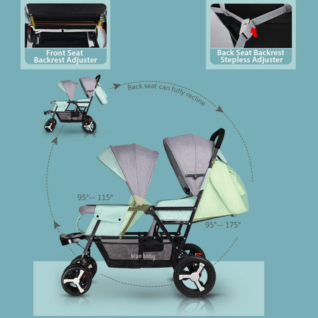 [iDS] 9.5kg Reclining Twin Stroller Double Stroller Dual Stroller Front