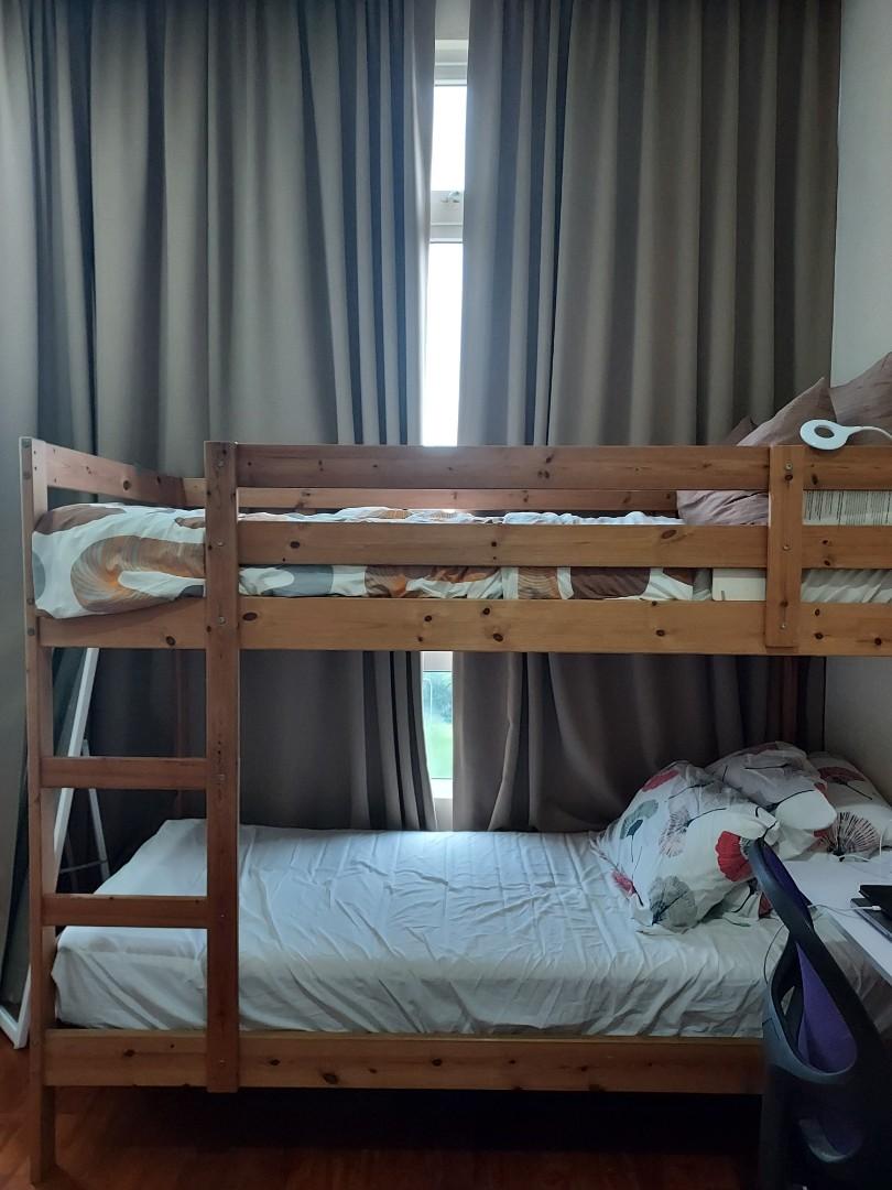 IKEA Bunk bed and 2 IKEA spring mattresses, Furniture & Home Living