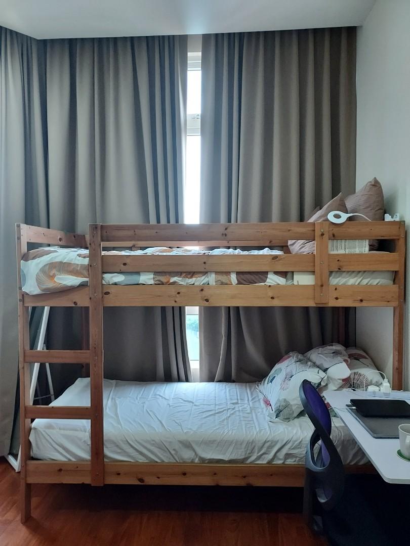 IKEA Bunk bed and 2 IKEA spring mattresses, Furniture & Home Living