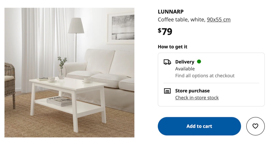 IKEA Lunnarp Coffee Table (Brown Color), Furniture & Home Living