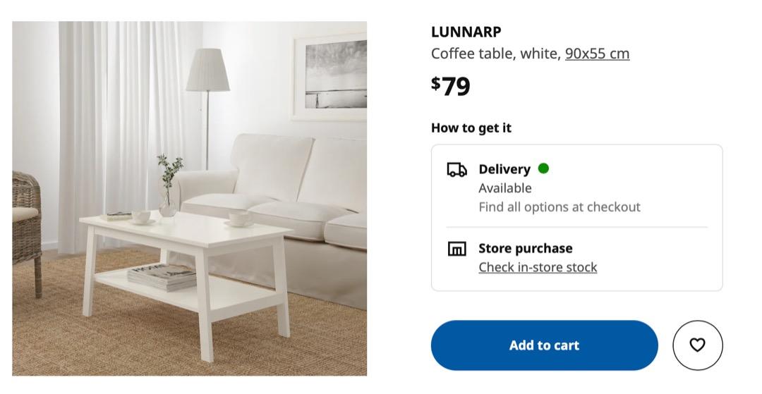 Lunnarp coffee table brown outlet