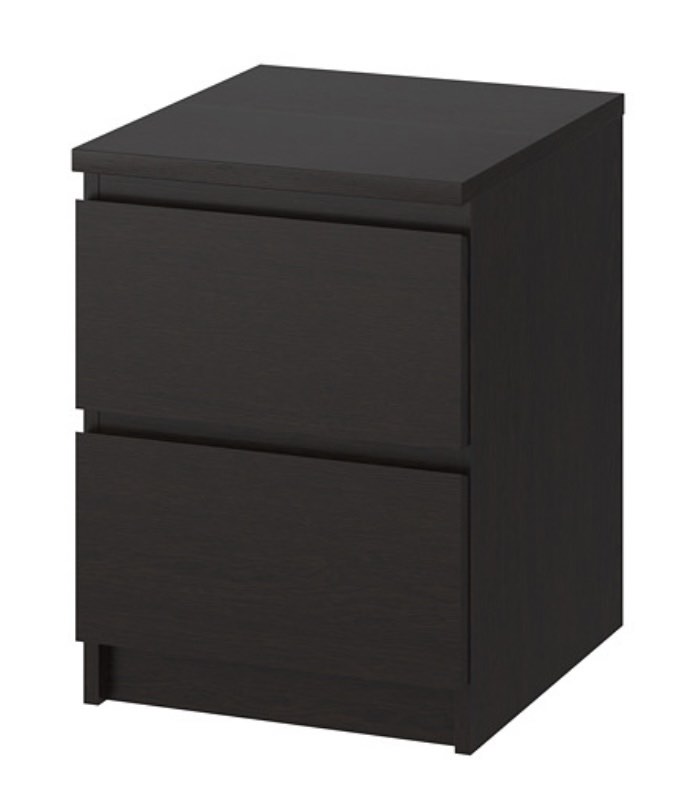 IKEA MALM bedside table, 傢俬＆家居, 傢俬, 書櫃、櫃子及架 on Carousell