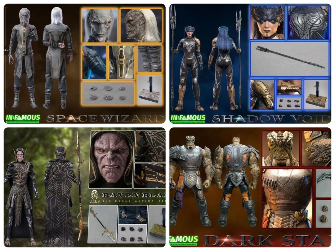 IN-FAMOUS IF001 IF002 IF003 thanos 1/6 暗夜比鄰星 黑矮星 亡刃將軍 烏木喉 幹部 四大天王 Space  Wizard Shadow Void Toys Battalion Raven Blade Dark Star TB005 1:6 滅霸 部下 手下  