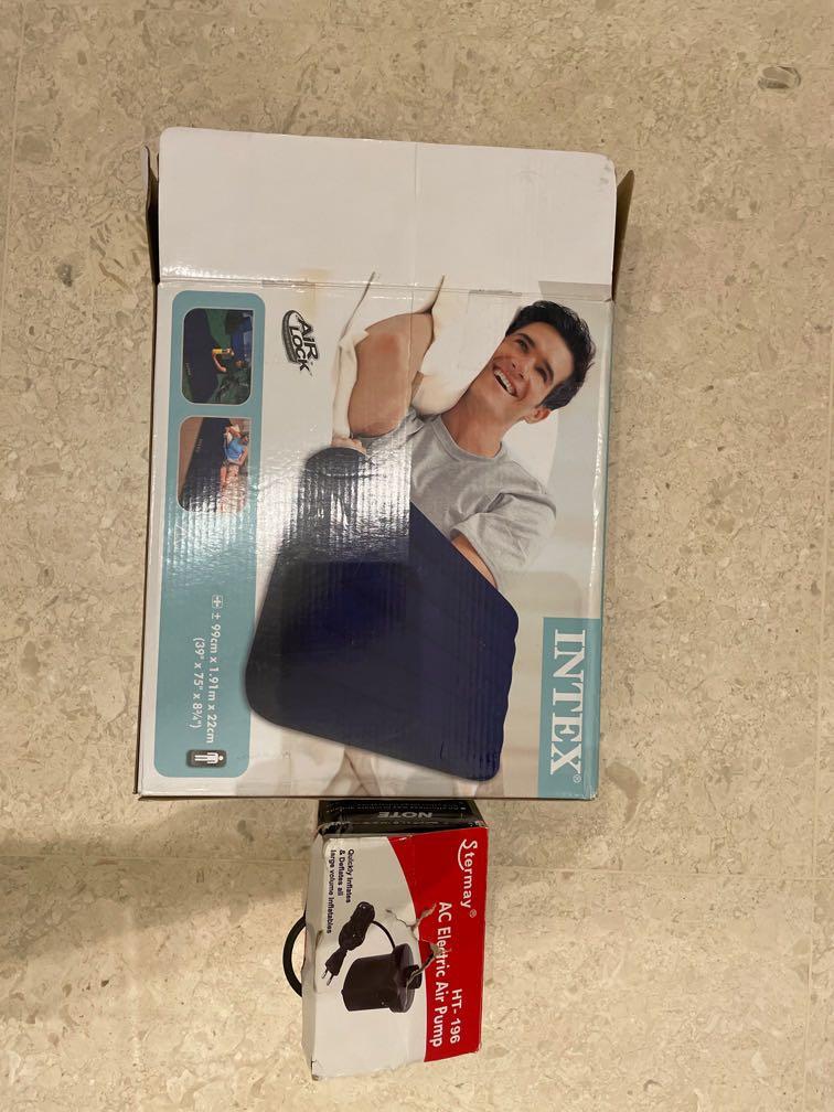 Intex air mattress + pump, Furniture & Home Living, Furniture, Bed