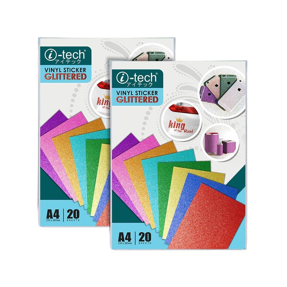 i-Tech PVC Sticker Glittered A4, Hobbies & Toys, Stationary & Craft ...
