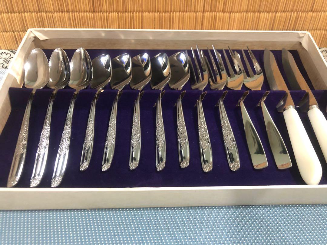 Japanese stainless steel cutlery set, Furniture & Home Living, Kitchenware & Tableware