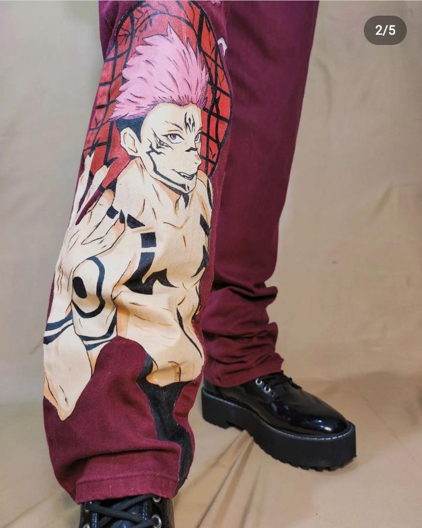 hand made (painted) jjk pants 36x29 - Depop