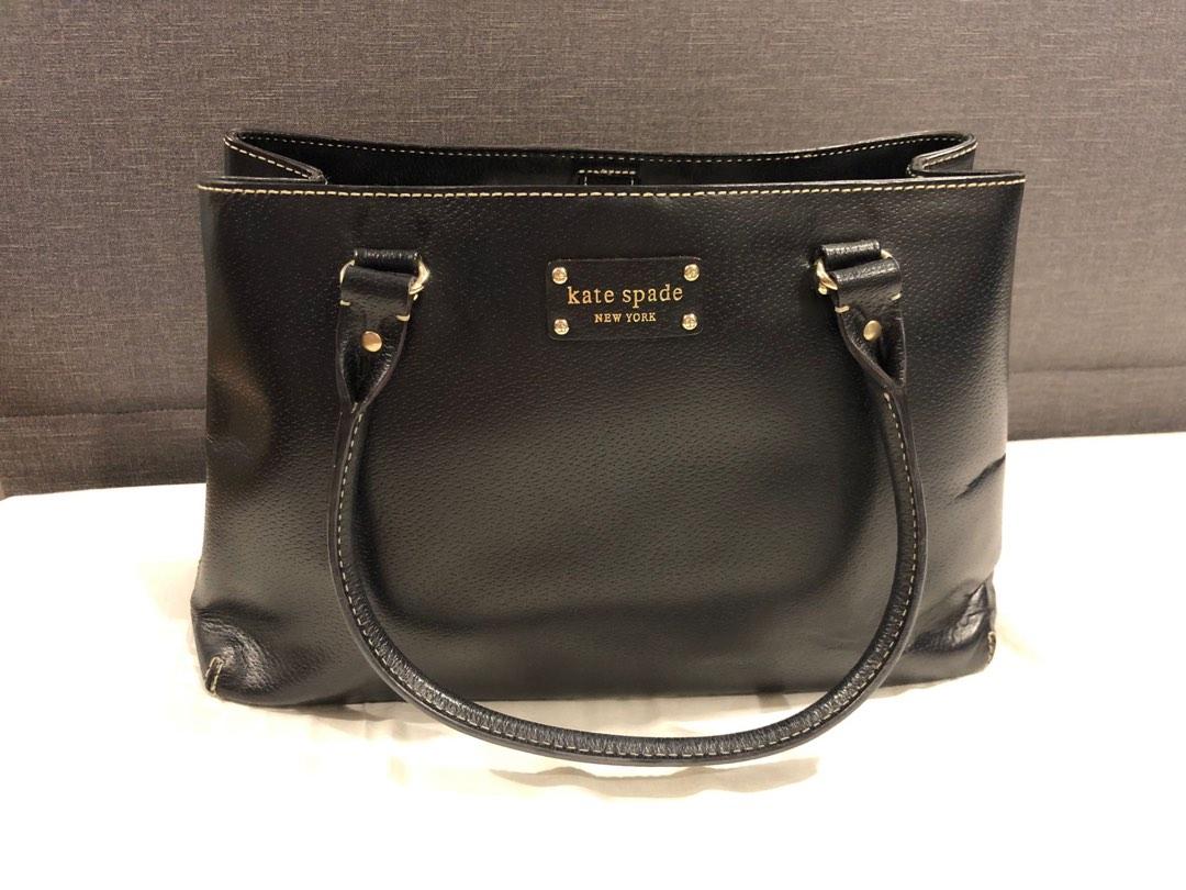 Kate Spade Black Leather Bag, Luxury, Bags & Wallets on Carousell