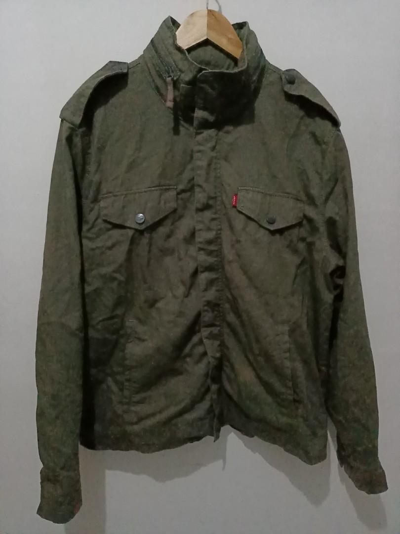 Canvas hooded military top jacket by levi's