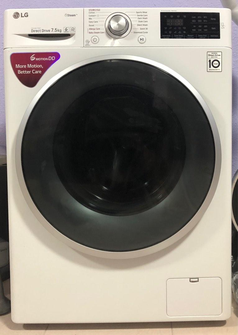 LG FV1285S4W FRONT LOAD WASHER (7.5KG), TV & Home Appliances, Washing Machines and Dryers on