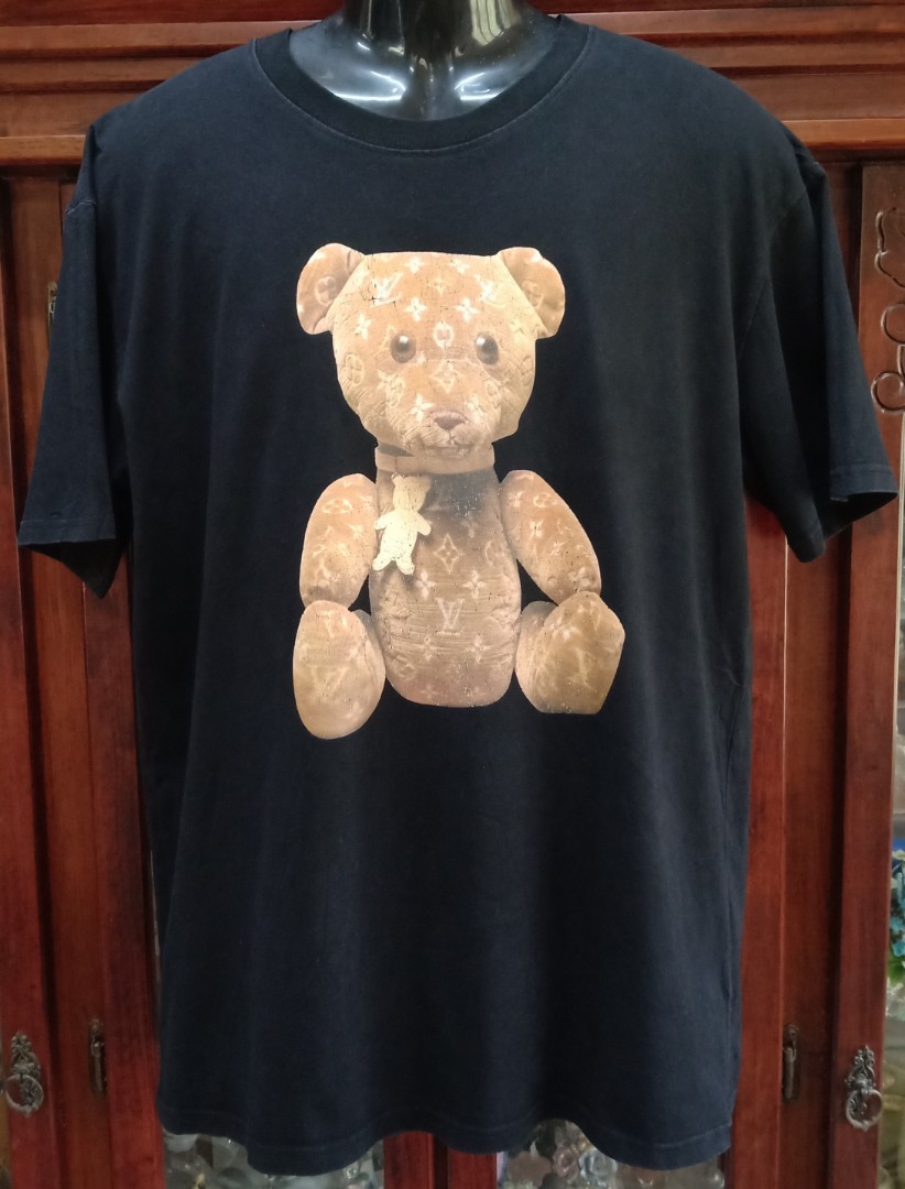Louis Vuitton Logo Teddy Bear Luxury Brand T-Shirt For Men Women