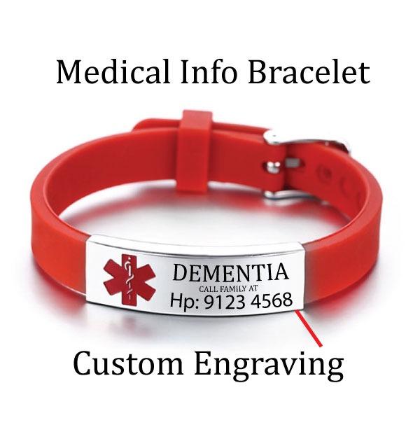 Medical Info Bracelet Dementia Autism Alzheimer s Cerebral